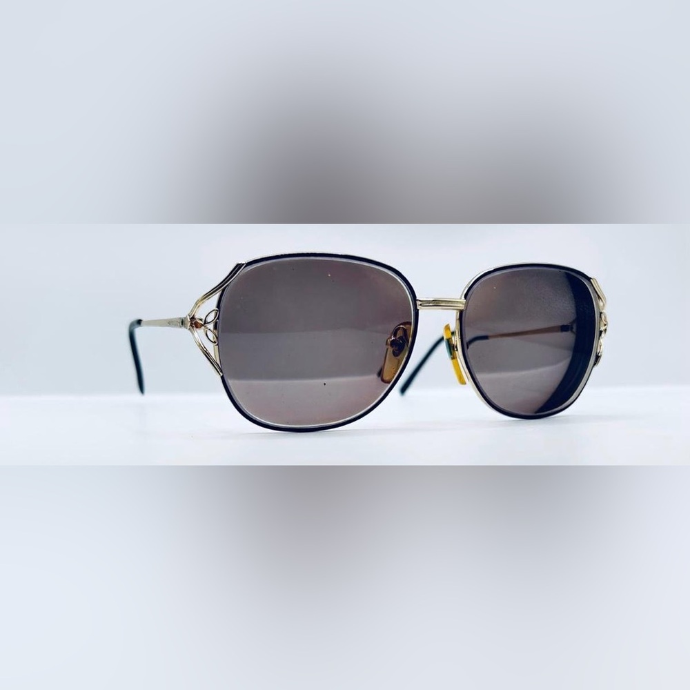 Vintage Fashion E-316 Black Gold Oval Sunglasses Frames Only